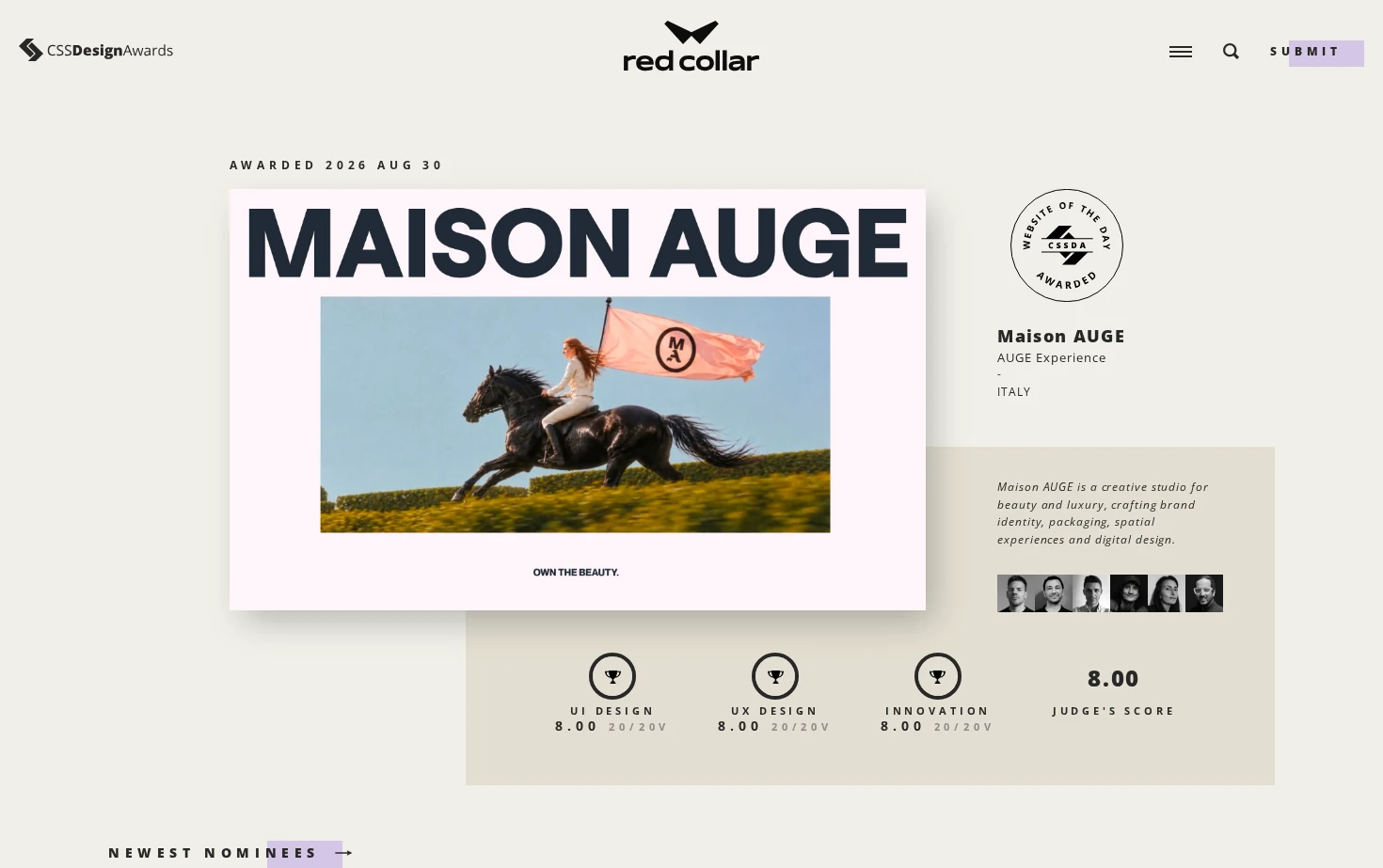 CSS Design Awards 页面快照